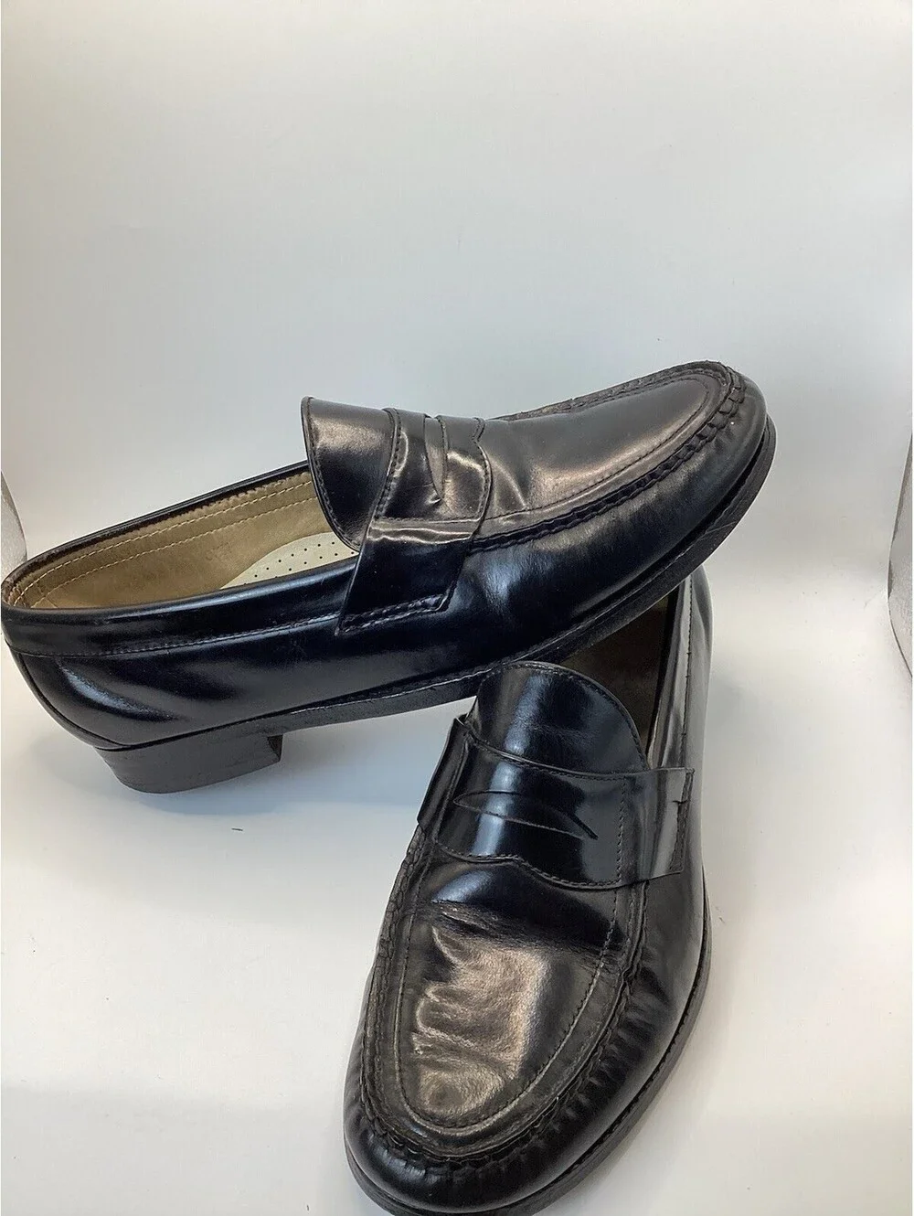 SAS Men's Penny 40 Slip-On Loafer Black Leather Size 8.5 N Narrow Made in USA